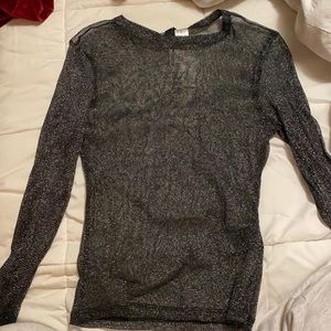 SPARKLY SEE THROUGH MESH TOP